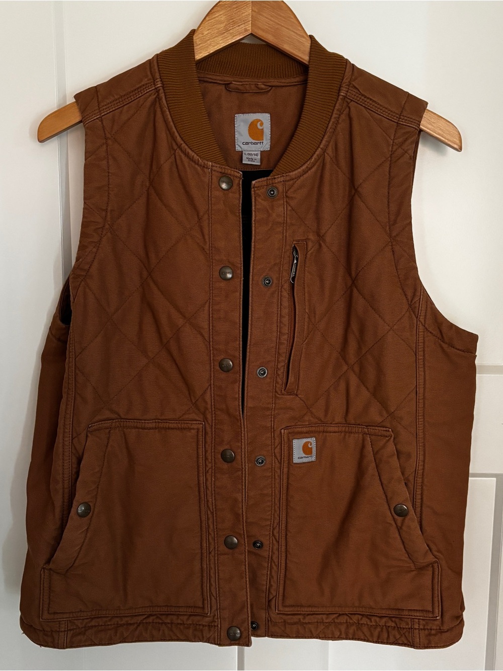 Carhartt Quilted Cotton Duck Vest Size Large